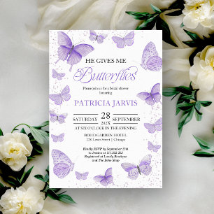 He Gives Me Butterflies Bridal Shower Invitation