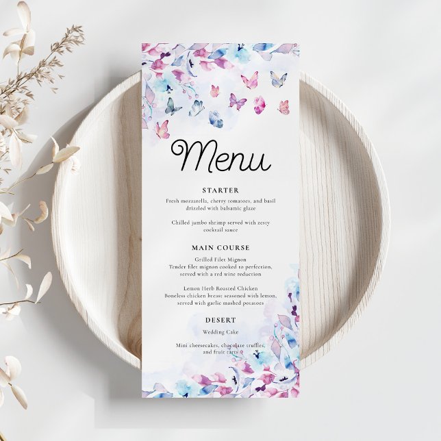 He Gives Me Butterflies Bridal Shower Menu (Creator Uploaded)