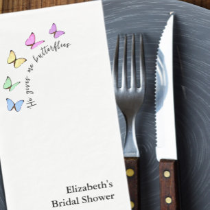 He Gives Me Butterflies Bridal Shower Napkin