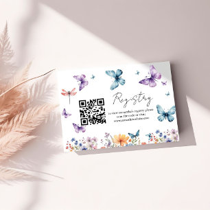 He gives me  Butterflies bridal shower registry Enclosure Card