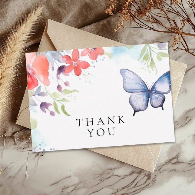 He Gives Me Butterflies Bridal Shower Thank You Card (Creator Uploaded)