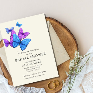He gives me butterflies chequered  Bridal Shower  Invitation