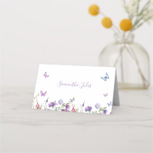 He Gives Me Butterflies Floral Bridal Shower Place Card