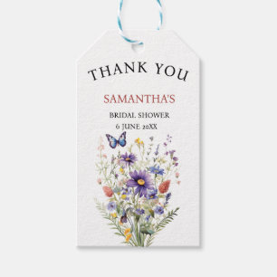 He Gives Me Butterflies wildflower Bridal Shower Gift Tags