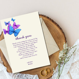 He gives me butterflies Wildflowers Bridal Shower  Thank You Card