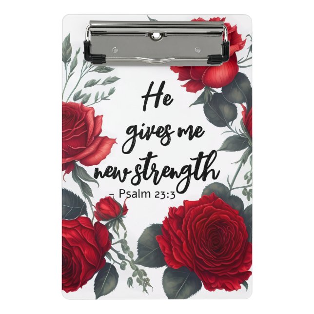 He Gives Me New Strength Mini Clipboard (Front)