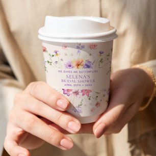 He Gives Me Purple Butterflies Bridal Shower Paper Cups