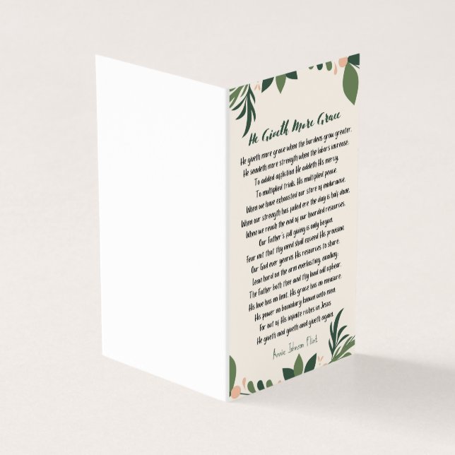 He Giveth More Grace Mini Folded Note Card (Outside)