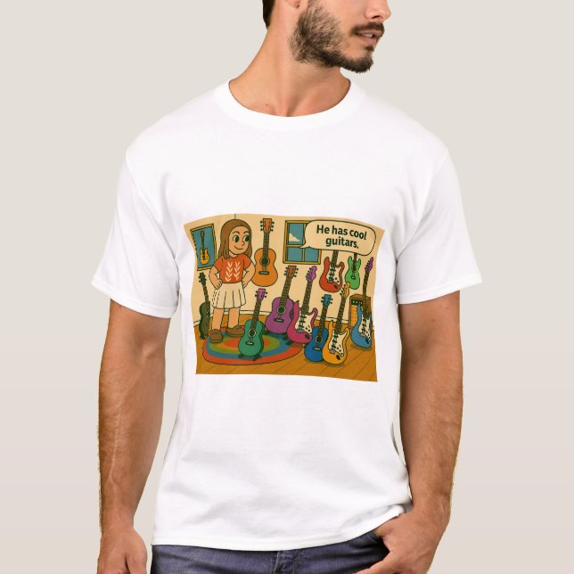 He has cool guitars T-Shirt (Front)