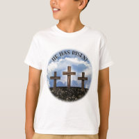 He Has Risen 3 Rugged Crosses with Lord's Prayer