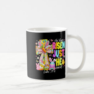 He has risen as he said bunny cross easter jesus coffee mug