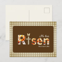 He has Risen Bible Verse Cross Religious Easter