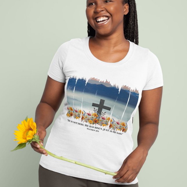 He Has Risen Easter Christian Brushstroke  Tri-Blend Shirt (Creator Uploaded)