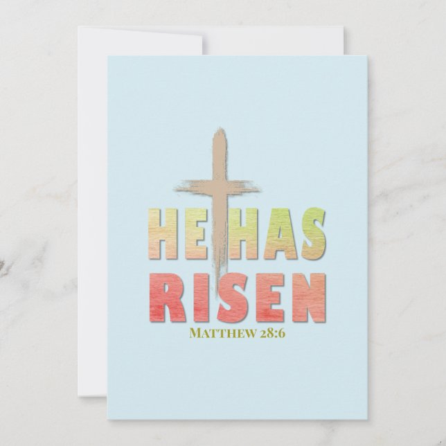 He Has Risen Easter Photo and Personal Message  Holiday Card (Front)
