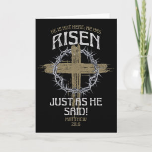He Has Risen Matthew 286 Bible Verse Easter Card