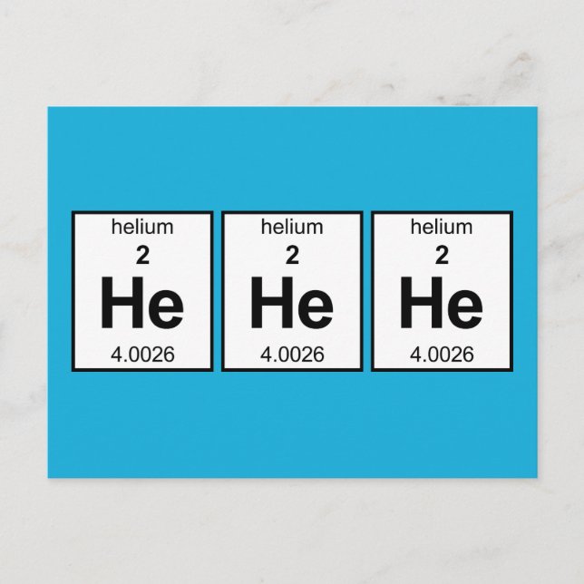 He He He Periodic Table Postcard (Front)