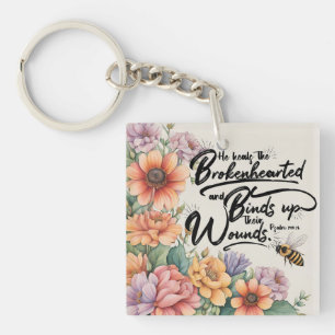 He Heals the Brokenhearted Key Ring