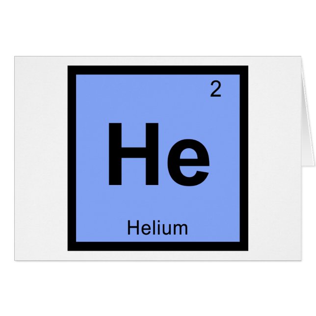 He - Helium Chemistry Periodic Table Symbol (Front Horizontal)