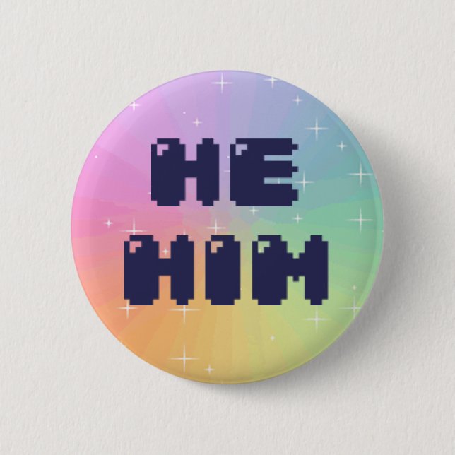 He Him Pronoun Button (Front)