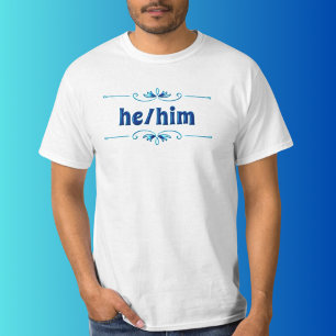 He Him Shades of Blue Filigree T-Shirt