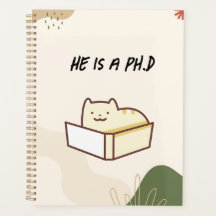 He is a phD planner, notebook