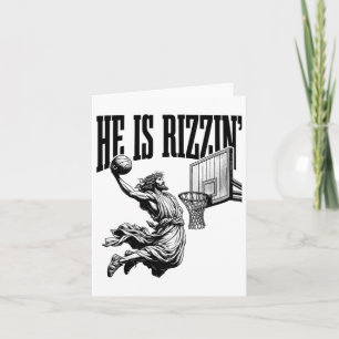 He Is Basketball Rizzin Shirt Easter Christian  Card