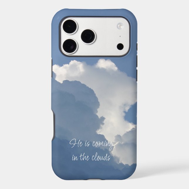 He is Coming in the Clouds Christian Quote (Back)