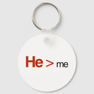 He is greater than me key ring