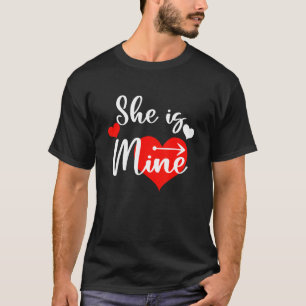 He is Mine Mens She is Mine Matching Couple Valent T-Shirt