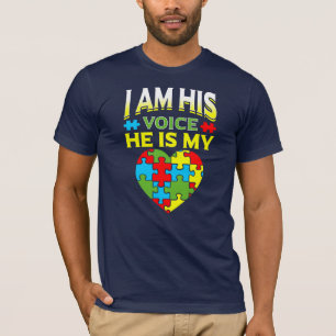 He Is My Heart I Am His Voice Autism Awareness T-Shirt