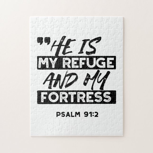 He Is My Refuge and My Fortress – Psalm 91:2 Bible Jigsaw Puzzle (Vertical)