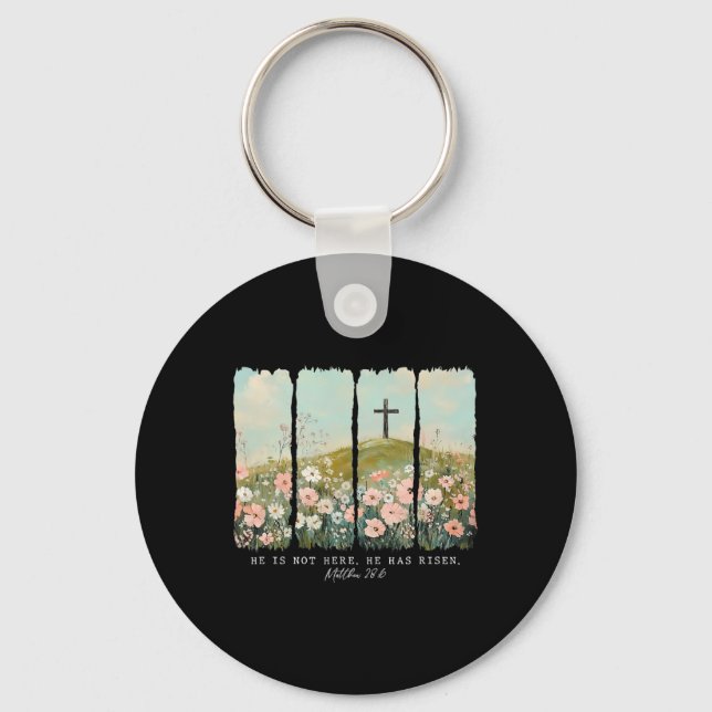 He Is Not Here He Has Risen 1  Key Ring (Front)