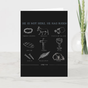 He Is Not Here He Has Risen Christian Cross Jesus  Card