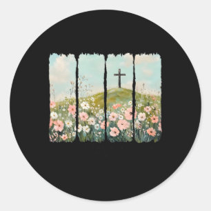 He Is Not Here He Has Risen Jesus Christian Happy Classic Round Sticker
