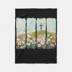 He Is Not Here He Has Risen Jesus Christian Happy Fleece Blanket