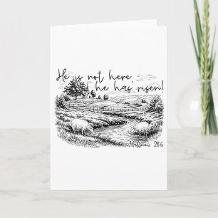 He Is Not Here He Is Risen Jesus Christian Cross V Card