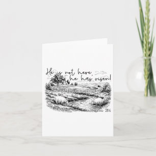 He Is Not Here He Is Risen Jesus Christian Cross V Card