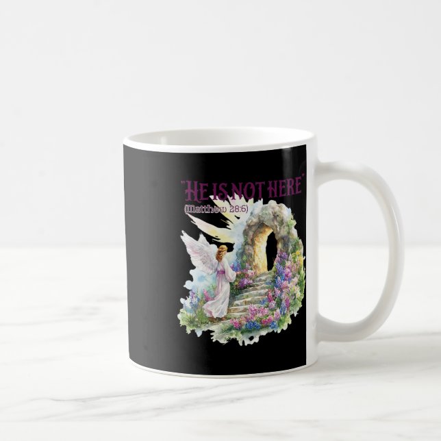 He Is Not Here - Pastel Watercolor  Coffee Mug (Right)