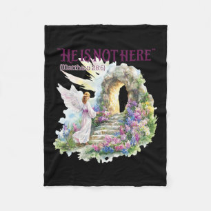He Is Not Here - Pastel Watercolor  Fleece Blanket