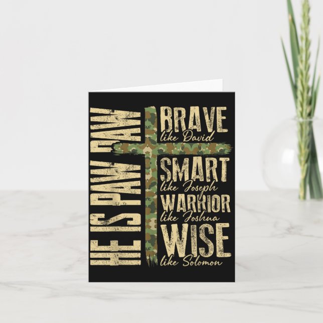 He Is Paw Paw Camo Religious Fathers Day Christian Card (Front)