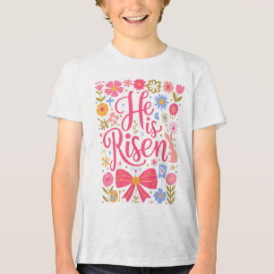He is Raisen Easter Retro Design-61415 Tri-Blend Shirt