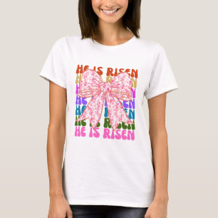 He is Rise Retro Floral Croquette Bow T-Shirt