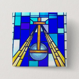 He is Risen 15 Cm Square Badge