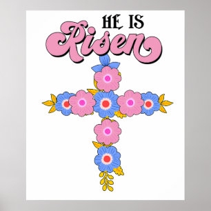 he is risen (3), retro, vintage poster