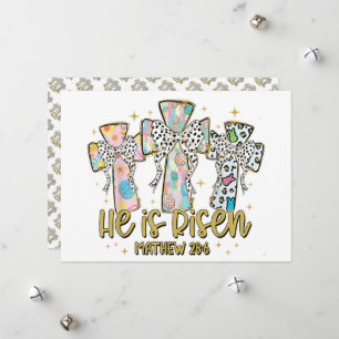He Is Risen: A Radiant Easter Celebration Holiday Card