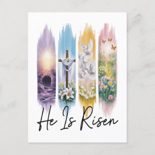 He Is Risen: An Easter Journey in Four Scenes  Holiday Postcard
