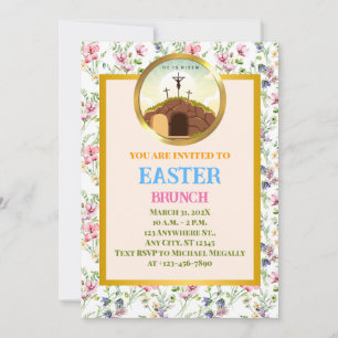 He is Risen and Celebration of Resurrection Sunday Invitation