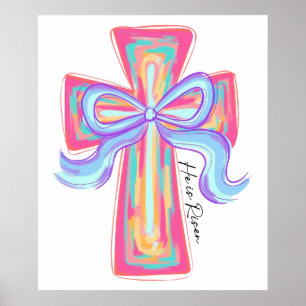 He Is Risen And Happy Easter, retro, vintage Poster