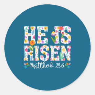 He is risen boho easter christian jesus  classic round sticker