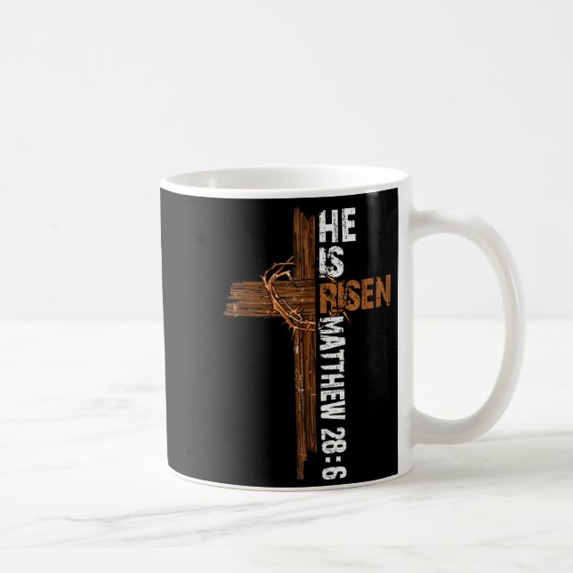 He is Risen Boho Easter Christian Jesus Coffee Mug (Right)